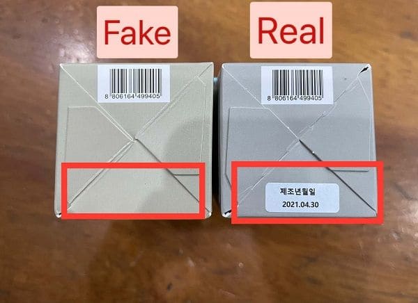 How to Tell If Your Lightstick Is Fake (Complete 2026 Guide) This image shows the box labels differences between a real and a fake kpop lightstick box.
