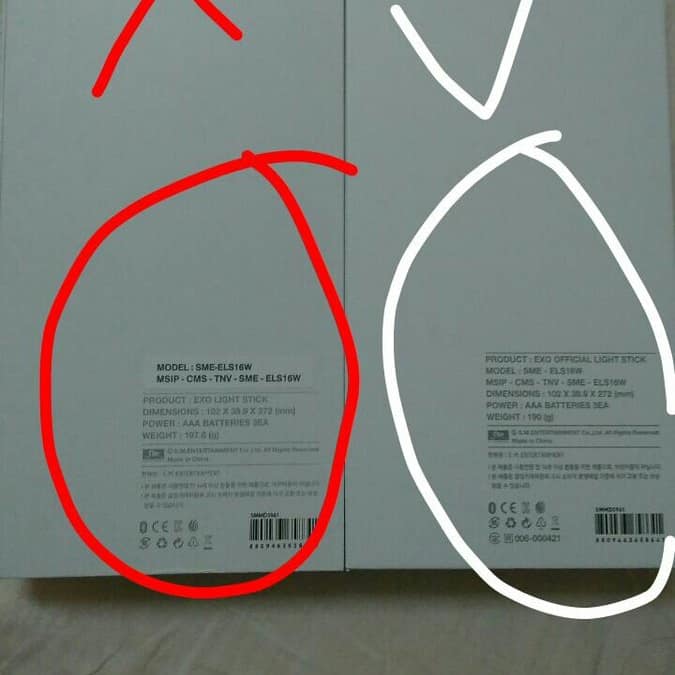 How to Tell If Your Lightstick Is Fake (Complete 2026 Guide) This iamge shows the print quality difference between a real and a fake kpop lightstick.